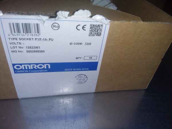Omron PYF-14-PU 14-Pin DIN Rail Relay Sockets – Box of 10 (New Old Stock) Omron PYF-14-PU 14-Pin DIN Rail Relay Sockets – Box of 10 (New Old Stock)