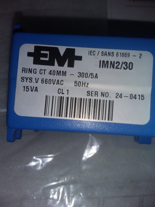 ElectroMechanica IMN2/30 Ring Current Transformer 300/5A 660V Class 1 ElectroMechanica IMN2/30 Ring Current Transformer 300/5A 660V Class 1